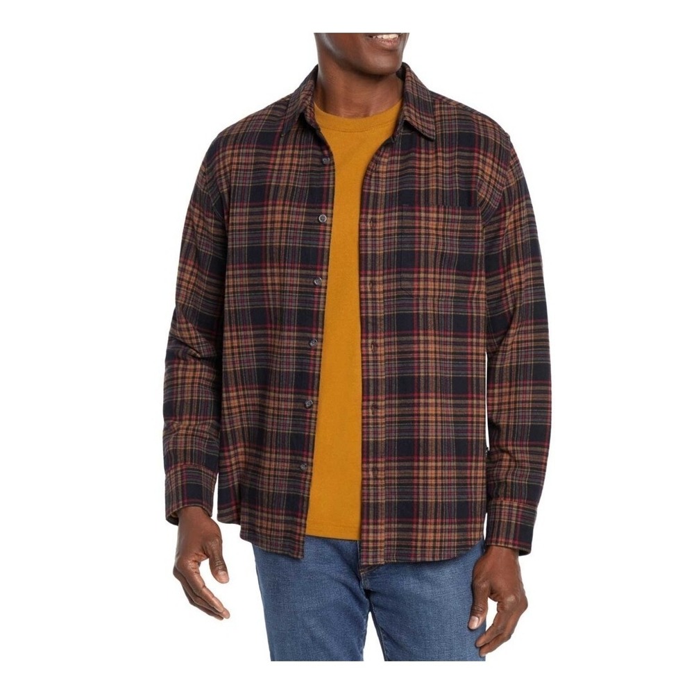 NWT Eddie Bauer Men's‎ Flannel Shirt Night Sky Ohio Plaid Small